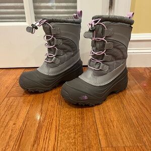 The North Face Gray and Pink Winter Boots kids